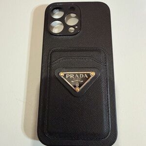 Prada Black Textured Phone Case